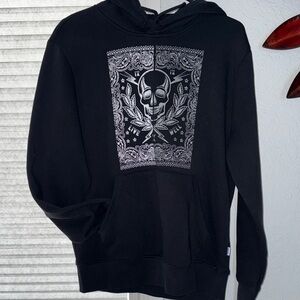 Hurley Black Skull Graphic Hoodie